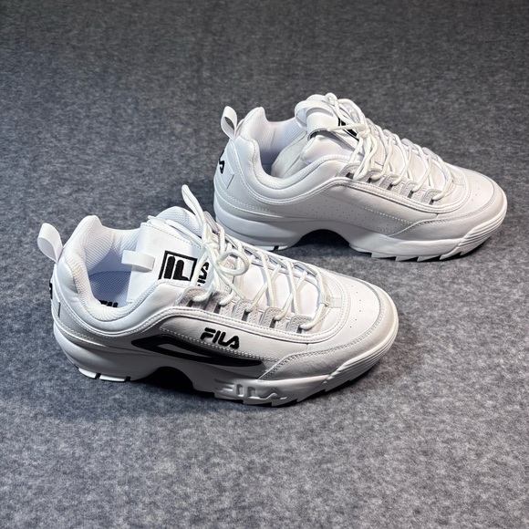Fila Disruptor II Premium White and Black Sneakers - Picture 4 of 16